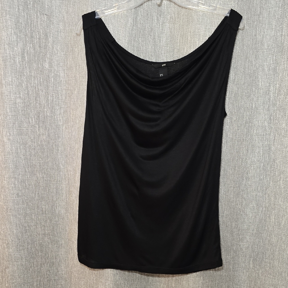 H&M Draped Tank Top Black Size Small